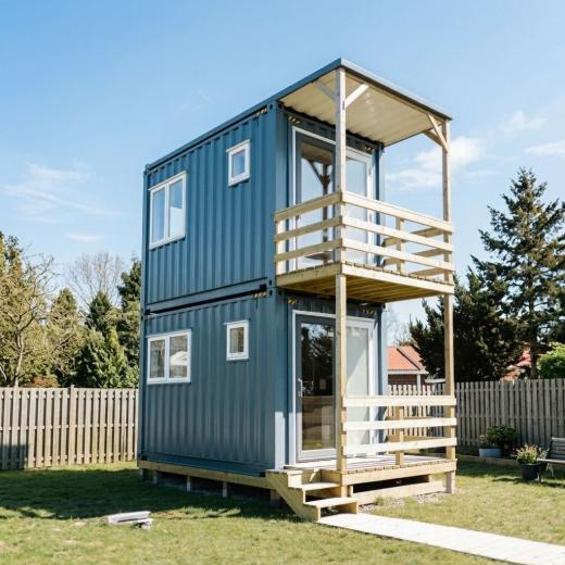 Luksusowy Domek Modułowy z Kontenerów | Nowoczesność i Styl Industrialny - przód