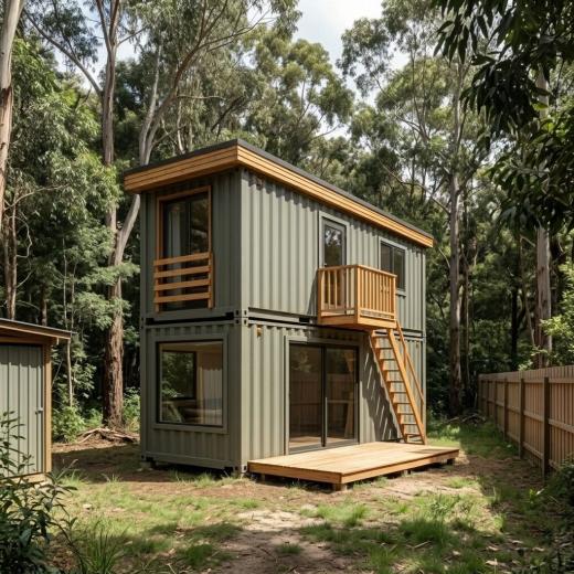 Forest Cube – Całoroczny Dom Modułowy z Kontenera | Styl Skandynawski - tył