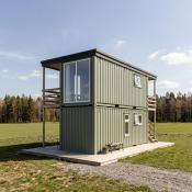 Domek Modułowy z Kontenera | Loftowy Styl & Otwarta Przestrzeń - tył