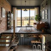 Domek Modułowy z Kontenera | Loftowy Styl & Otwarta Przestrzeń - wnętrze