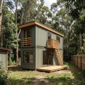 Forest Cube – Całoroczny Dom Modułowy z Kontenera | Styl Skandynawski - tył